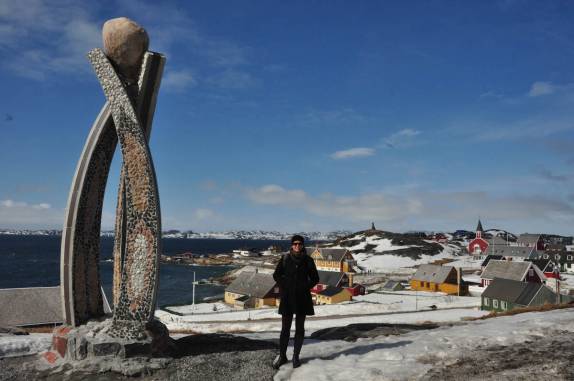 Obra de arte na orla de Nuuk, capital da Groelândia